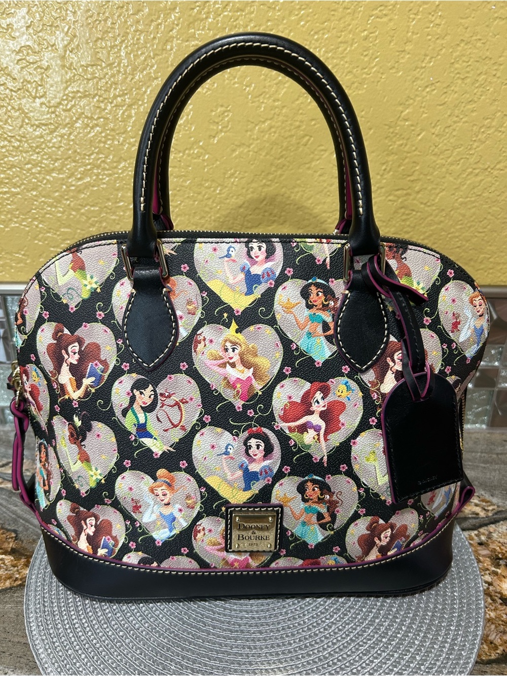 Dooney & Bourke Black Multi-Color Disney Princess Heart Satchel